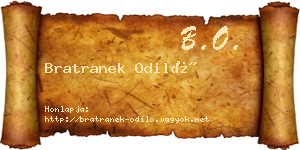 Bratranek Odiló névjegykártya
